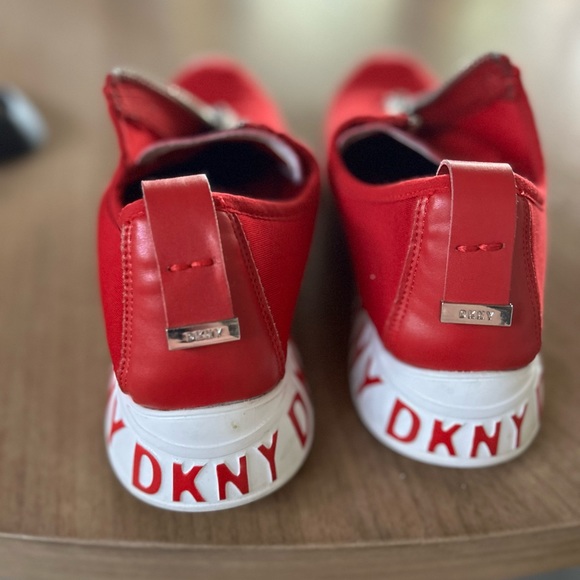 DKNY Red Melissa Neoprene Zip Sneakers - Picture 6 of 7